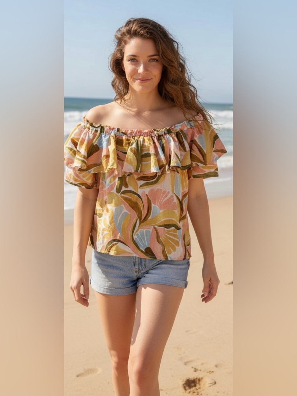 Nicole Miller Off The Shoulder Top Size Medium EUC